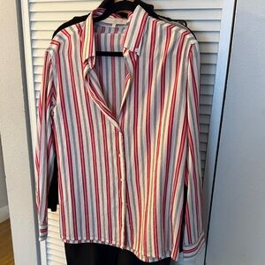 Vanessa Bruno Multicolor Striped Shirt red and white all cotton